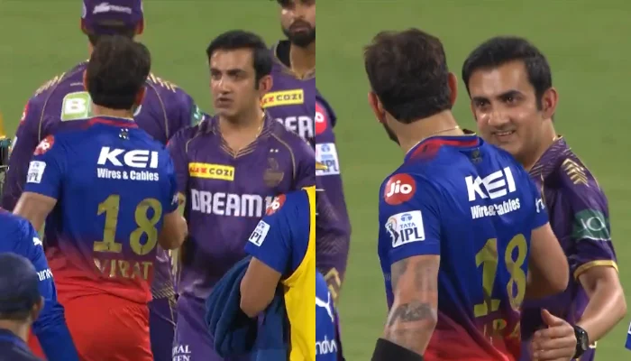 IPL 2024: Kohli hugs Gautam Gambhir during RCB vs KKR